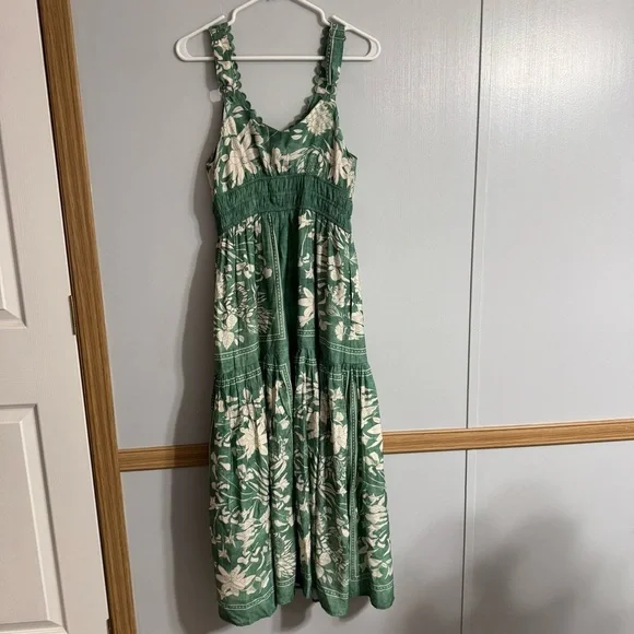 Entro Green and White Floral Maxi Dress Size Small - Picture 3 of 11